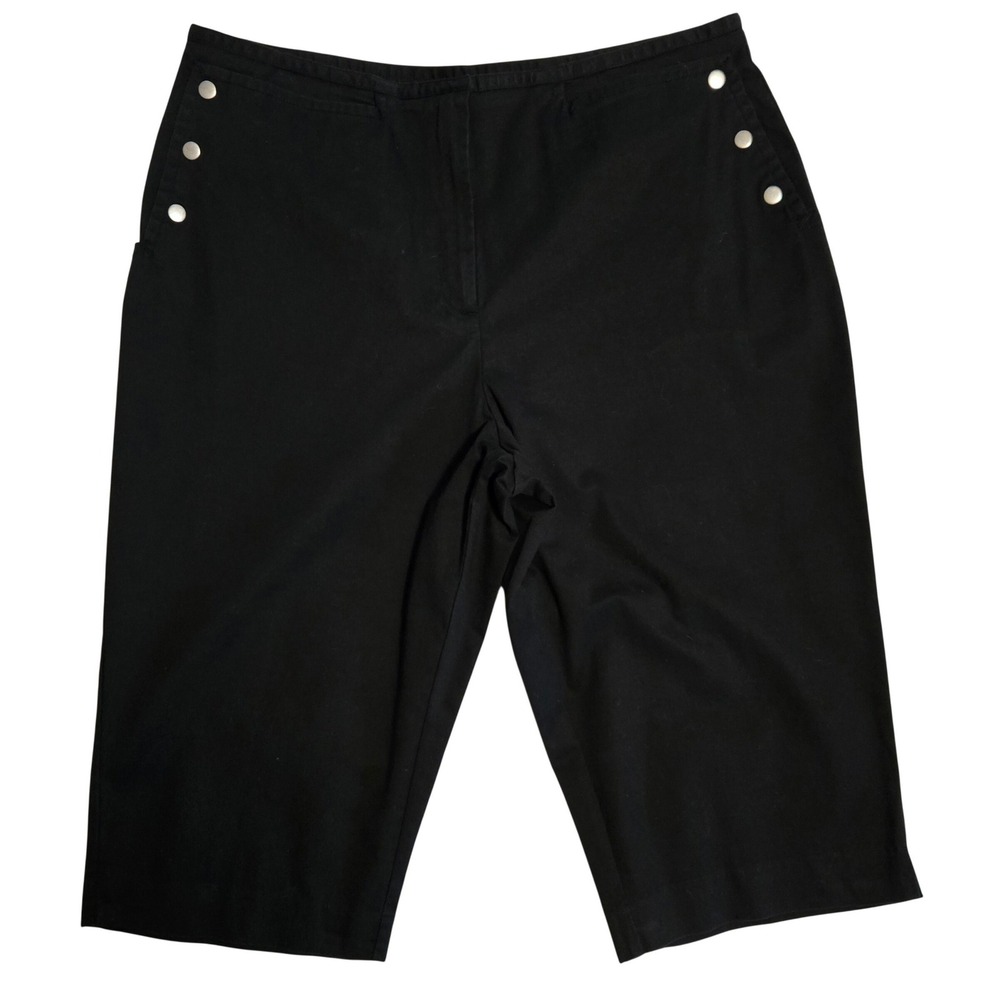 Talbots Black Sailor Button Stretch Cotton Capri's Women's Sz 20 Nautical
